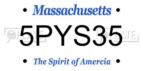 5PYS35 Massachusetts License Plate