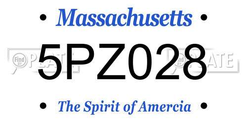 5PZ028 Massachusetts License Plate