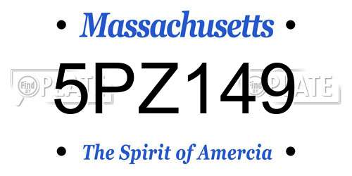 5PZ149 Massachusetts License Plate