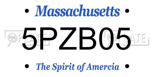 5PZB05 Massachusetts License Plate