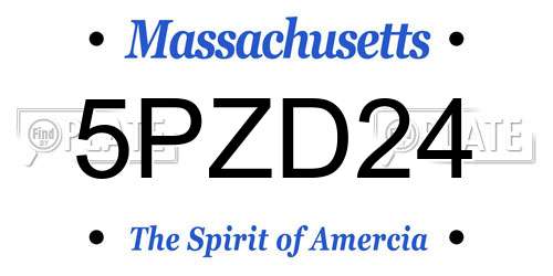 5PZD24 Massachusetts License Plate