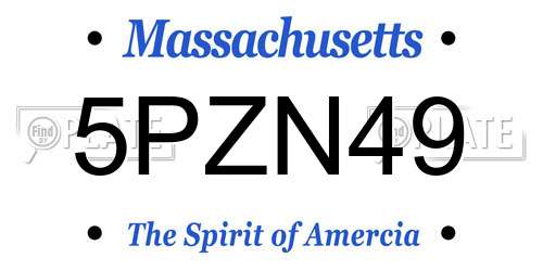 5PZN49 Massachusetts License Plate