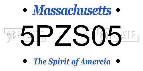 5PZS05 Massachusetts License Plate