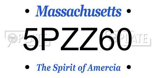 5PZZ60 Massachusetts License Plate