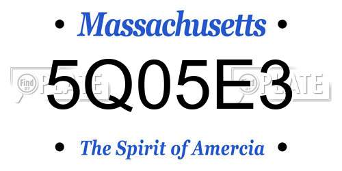 5Q05E3 Massachusetts License Plate