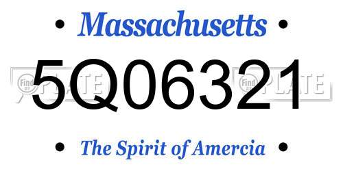5Q06321 Massachusetts License Plate