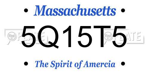 5Q15T5 Massachusetts License Plate