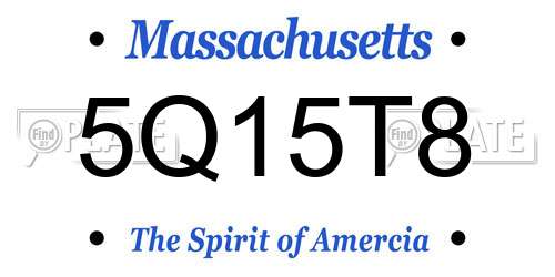 5Q15T8 Massachusetts License Plate