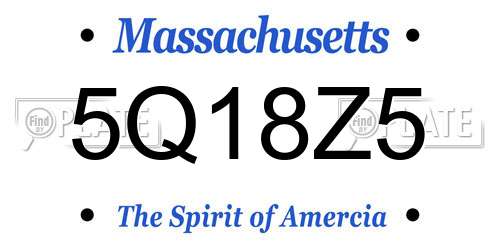 5Q18Z5 Massachusetts License Plate