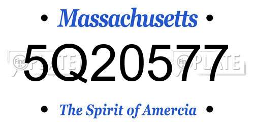 5Q20577 Massachusetts License Plate