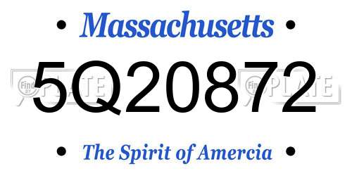 5Q20872 Massachusetts License Plate