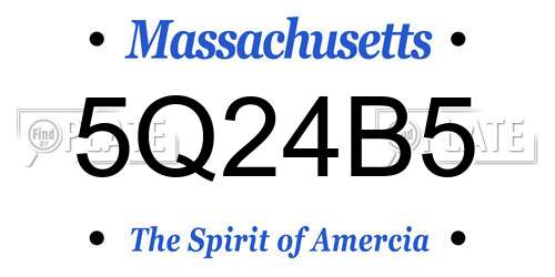 5Q24B5 Massachusetts License Plate