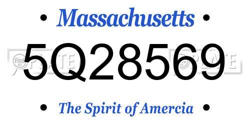 5Q28569 Massachusetts License Plate