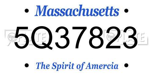 5Q37823 Massachusetts License Plate