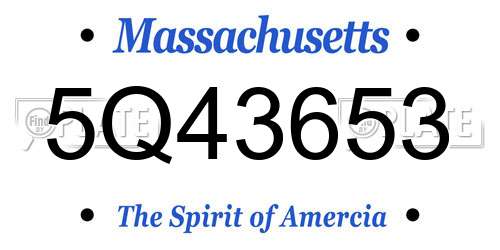 5Q43653 Massachusetts License Plate