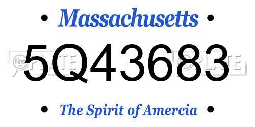 5Q43683 Massachusetts License Plate
