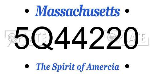5Q44220 Massachusetts License Plate