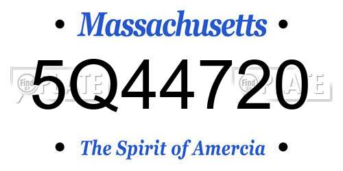 5Q44720 Massachusetts License Plate