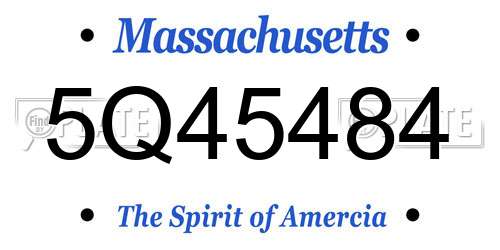 5Q45484 Massachusetts License Plate