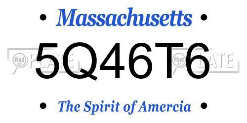 5Q46T6 Massachusetts License Plate
