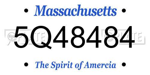 5Q48484 Massachusetts License Plate
