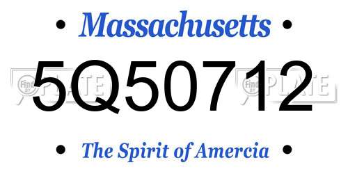 5Q50712 Massachusetts License Plate