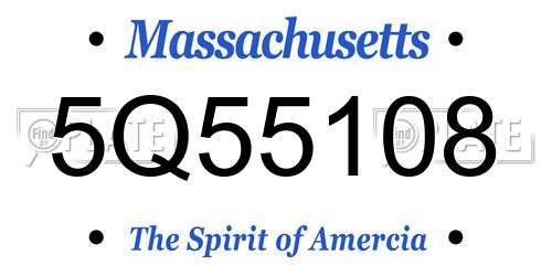 5Q55108 Massachusetts License Plate