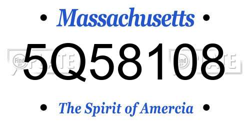 5Q58108 Massachusetts License Plate