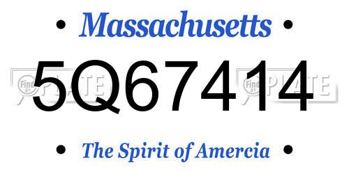 5Q67414 Massachusetts License Plate