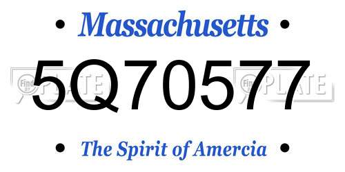 5Q70577 Massachusetts License Plate