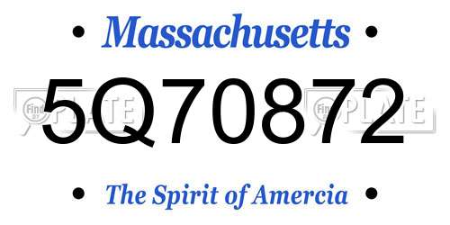 5Q70872 Massachusetts License Plate