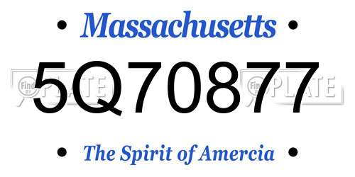 5Q70877 Massachusetts License Plate