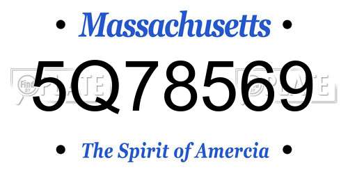 5Q78569 Massachusetts License Plate