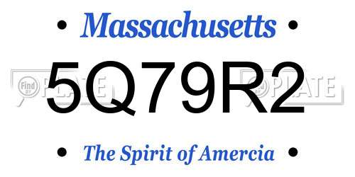 5Q79R2 Massachusetts License Plate