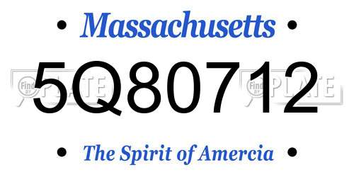 5Q80712 Massachusetts License Plate