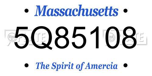 5Q85108 Massachusetts License Plate