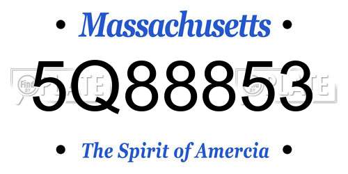 5Q88853 Massachusetts License Plate