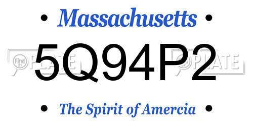 5Q94P2 Massachusetts License Plate