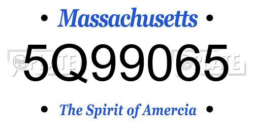 5Q99065 Massachusetts License Plate