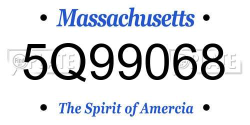 5Q99068 Massachusetts License Plate