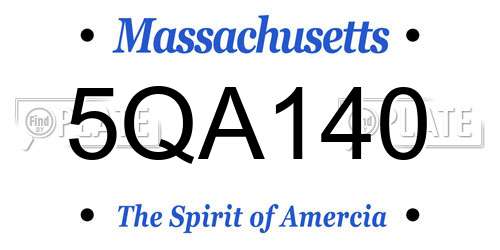 5QA140 Massachusetts License Plate