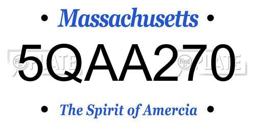 5QAA270 Massachusetts License Plate