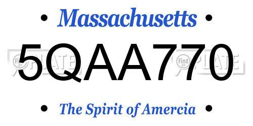5QAA770 Massachusetts License Plate