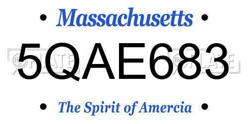 5QAE683 Massachusetts License Plate