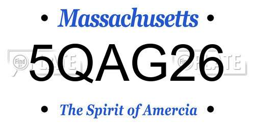 5QAG26 Massachusetts License Plate