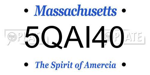5QAI40 Massachusetts License Plate