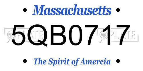 5QB0717 Massachusetts License Plate