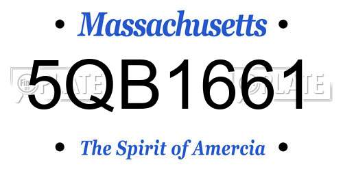 5QB1661 Massachusetts License Plate