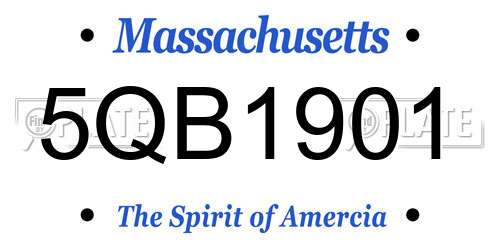 5QB1901 Massachusetts License Plate