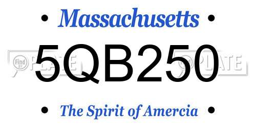 5QB250 Massachusetts License Plate